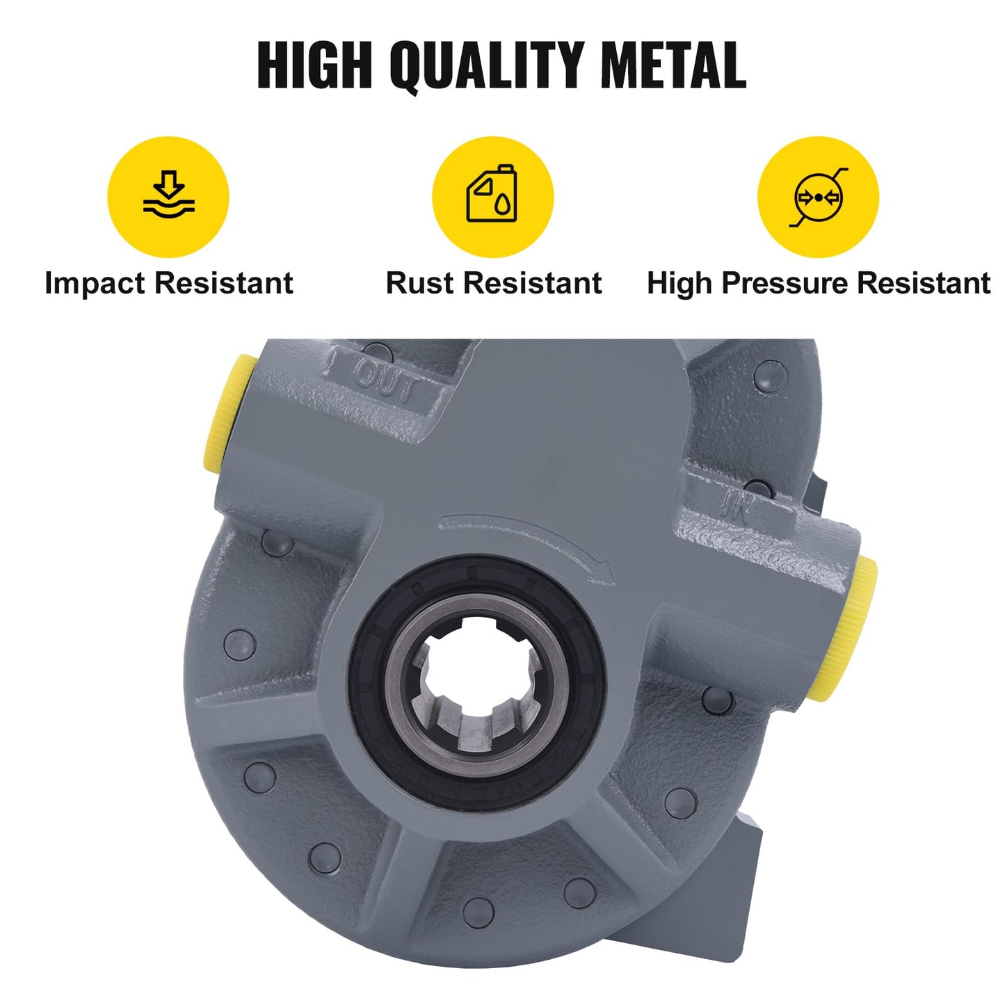 Hydraulic PTO Pump 7.4 GPM, Hydraulic Motor 540RPM 2500PSI, Hydraulic Power Take Off Pump SAE 16" Inlet and SAE 12" Outlet for Dump Trailer, Log Splitter and Scissor Lift