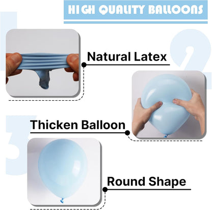 PartyWoo Baby Blue Balloon Arch Kit - 127pcs in Various Sizes for Graduation, Baby Shower & Gender Reveal Decor