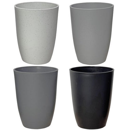 LuckyZone Wheat Straw Reusable Cup (12 oz) - Unbreakable Drinking Glasses Sets of 4 - Dishwasher Safe Tumbler - Lightweight, BPA Free and Eco friendly (4Pcs/Gray Series)