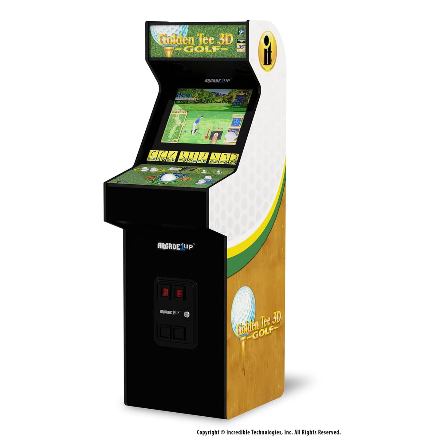 ARCADE1UP Golden Tee 3D Deluxe Arcade Machine, Built for Your Home, Over 5-Foot-Tall Cabinet with 8 Classic Games