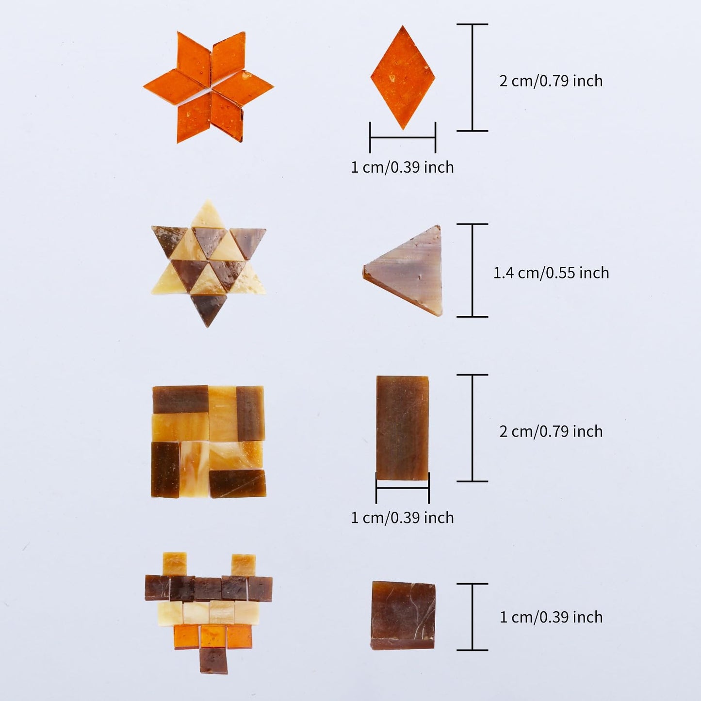 4 Shapes Mixed Glass Mosaic Tiles,Square+Diamond+Triangle+Rectangle 220 PCS Stained Glass Mosaic Pieces for Handmade Art Crafts and Home Decoration (Black)