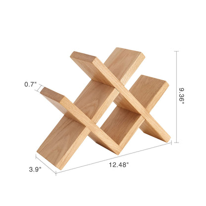 TRWISWDC Wine Rack Countertop Oak Wooden Wine Bottle Holder Rustic Free Standing Wine Storage Racks for Tabletop, Hutches and Display Cabinets - No Assembly Required (Natural)