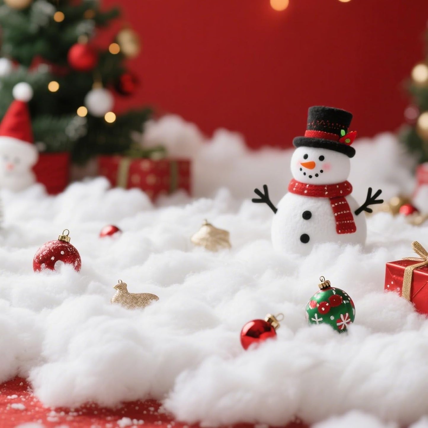 Skiennix Christmas Fake Snow Decoration - 10.6 Oz Fluffy White Artificial Snow for Holiday Decor | Indoor Winter Home Accent