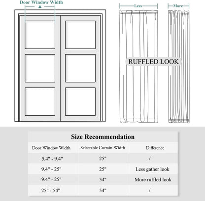 PONY DANCE Sidelight Door Curtain, Rod Pocket Blackout Panels for Sliding Glass French Door, 25 W x 72 L, Sea Teal