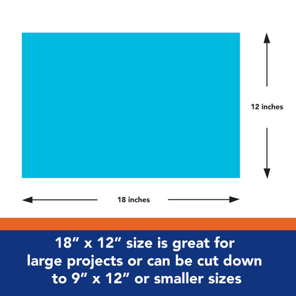 Tru-Ray® Construction Paper, 12" x 18", 50% Recycled, Atomic Blue, Pack Of 50