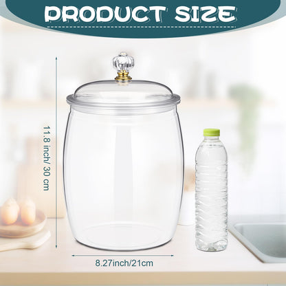 Nuogo 2 Gallon/256 oz Large Candy & Cookie Jar with Lid Plastic Apothecary Jars Large Food Storage Container Unbreakable Kitchen Storage for Cookie, Candy, Snack and Dried Foods DIY Gift