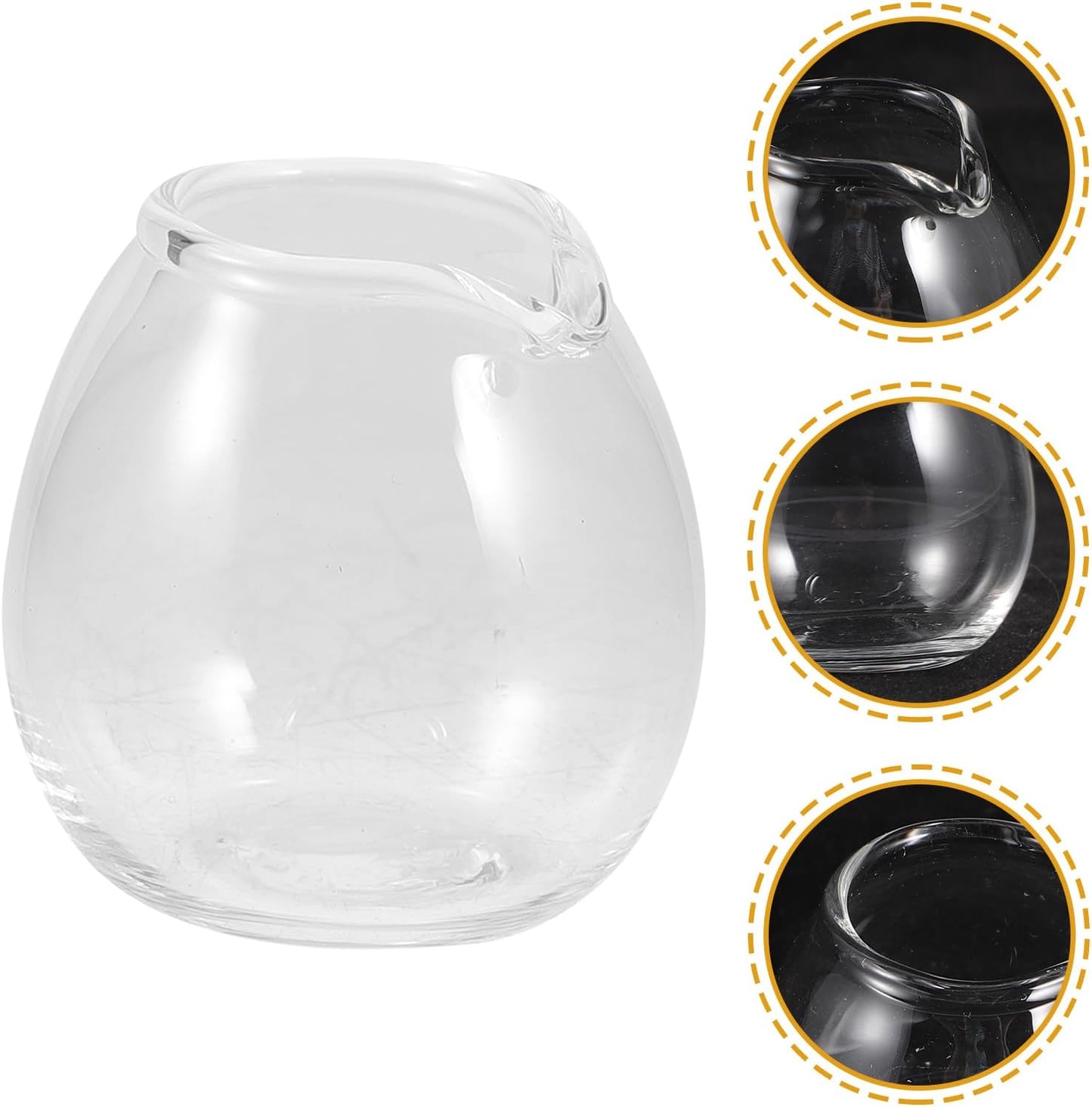 BESTOYARD Mini Glass Milk Cup Pitcher Set, 2 Pcs for Sauce, Maple Syrup, Coffee, Espresso Shots, and Tea