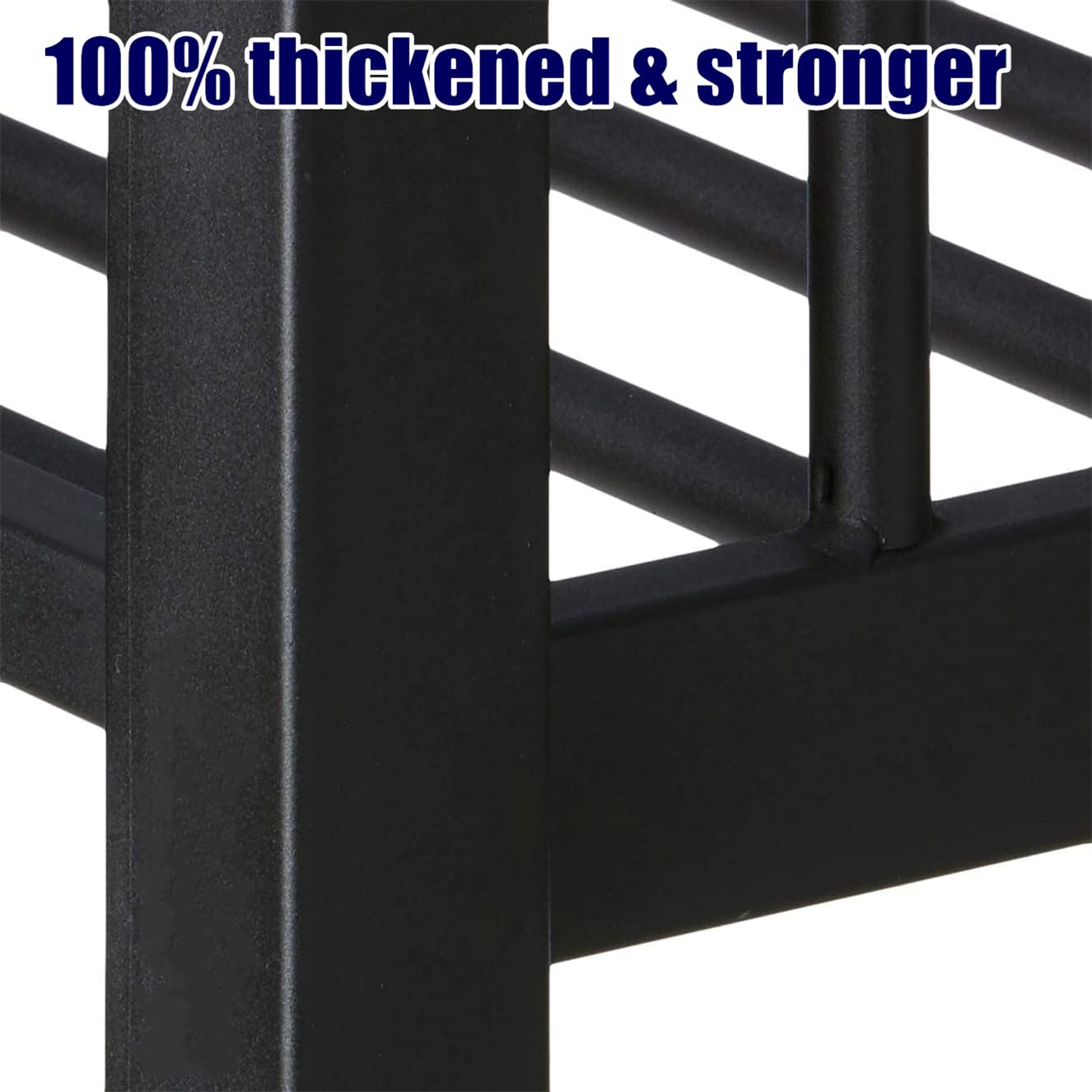 AOOMEEC Higher Quality & Stronger Metal Twin XL Over Queen Bunk Bed, Thickened Heavy Duty More Stable Safer Black Steel Bunkbed Bunk Queen Bed (Easier to Assemble) (Twin XL Over Queen)