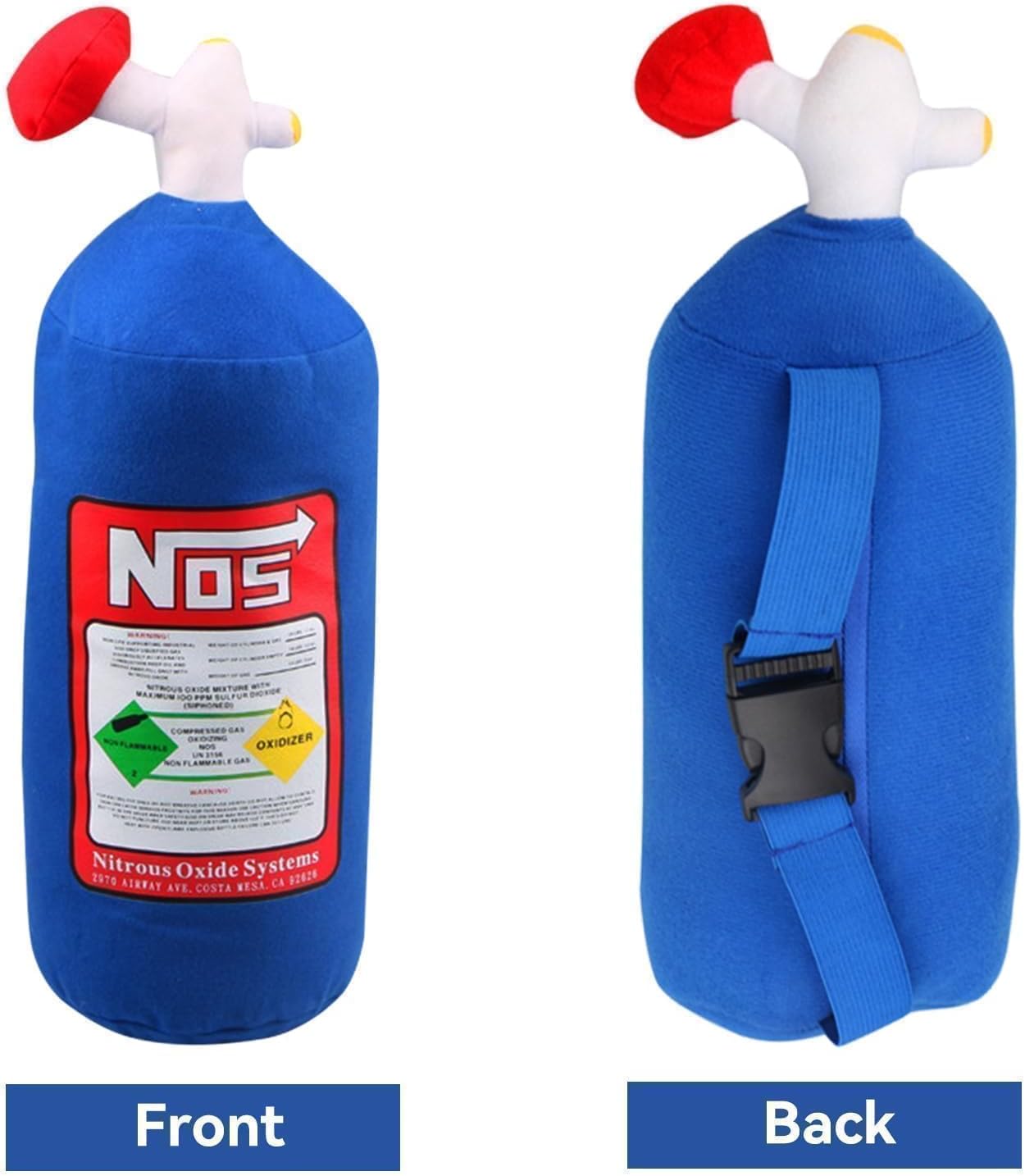 Car Neck Pillow, NOS Bottle Design Plush Headrest Pillow for Car Seat, Office Chair, Travel, 11 x 4.7in (1)