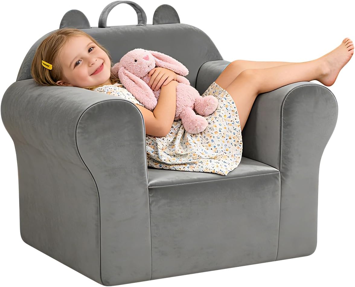 Cozy Kids Sofa Chair with Removable Washable Cover Kids Couch Toddler Chair Toddler Bed Crystal Velvet Furniture