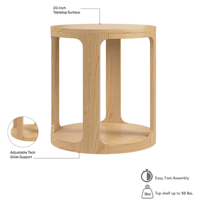 Bush Home Vera Small Round End Table, Living Room Furniture, Vera Collection, Natural White Oak