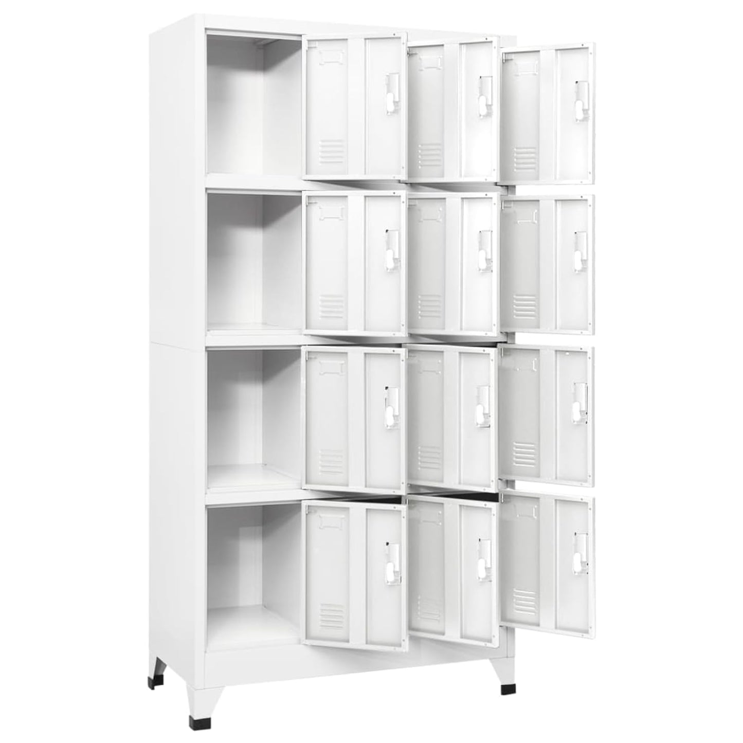 Gecheer Steel Locker Cabinet with 12 Compartments and Lockable Doors, Industrial Design, Easy Assembly, Grey 90 x 45 x 180 cm for Fitness Centers