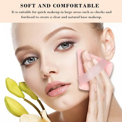 8Pcs of Triangular Powder Puff Makeup Sponges, Made of Super-soft Velvet, Designed for Contouring, Eye, and Corner, Beauty Blender Foundation Mixing Container.(Black)
