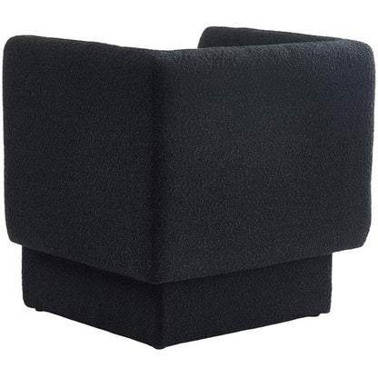 Meridian Furniture 575Black Vera Collection Modern | Contemporary Boucle Fabric Upholstered Accent Chair, Black, 31" W x 27" D x 29" H