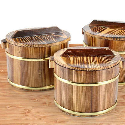 GANAZONO 1 Pc Cask Rice Cask wooden rice tub Sauna Bucket wooden steamer bowl Storage Bucket sushi kit tofu chinese practical barrel stainless steel heater Multifunction