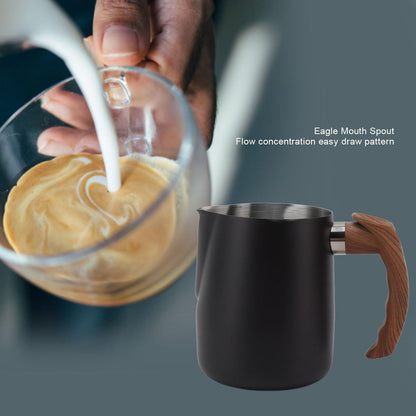 Tomotato Milk Frothing Pitcher, 34oz Barista Steaming Cup with Measurement Scale, Dripless Spout, Ergonomic Handle for Espresso, Cappuccino, Latte Art, Ideal for Home, Cafe, Office Use