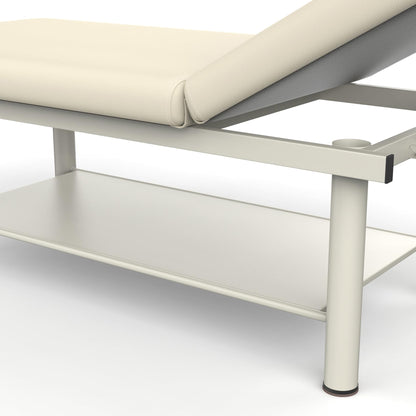 Heavy Duty Professional Stationary Massage Bed Wide Massage Table with Backrest for Treatment Physical Therapy Spa Facial Bed, Metal Frame PU Leather Segmented Structure