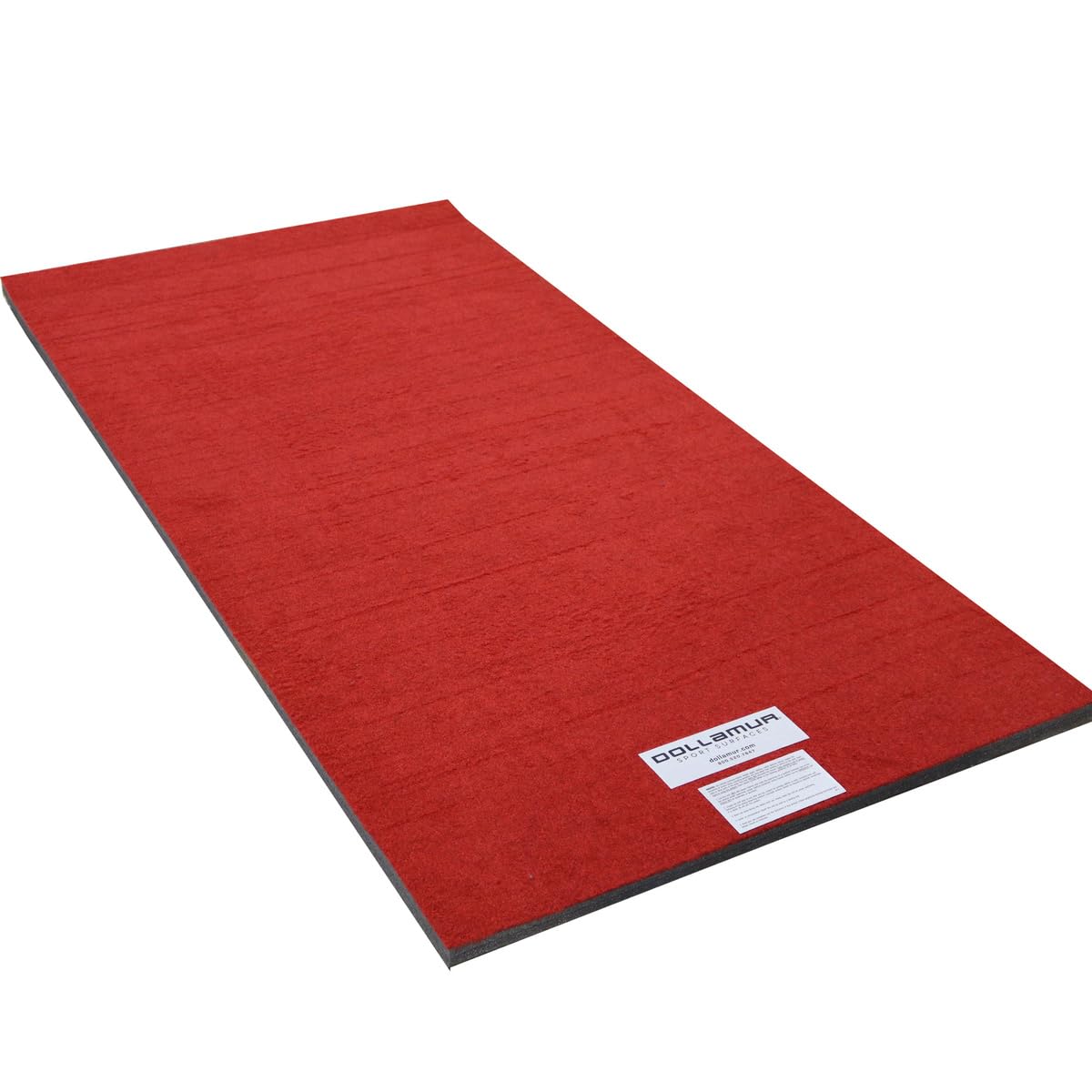 Dollamur 5'x10'x1-3/8" Gymnastics Mat, Red, Carpeted Mat for Tumbling and Cheerleading, FLEXI-Roll®