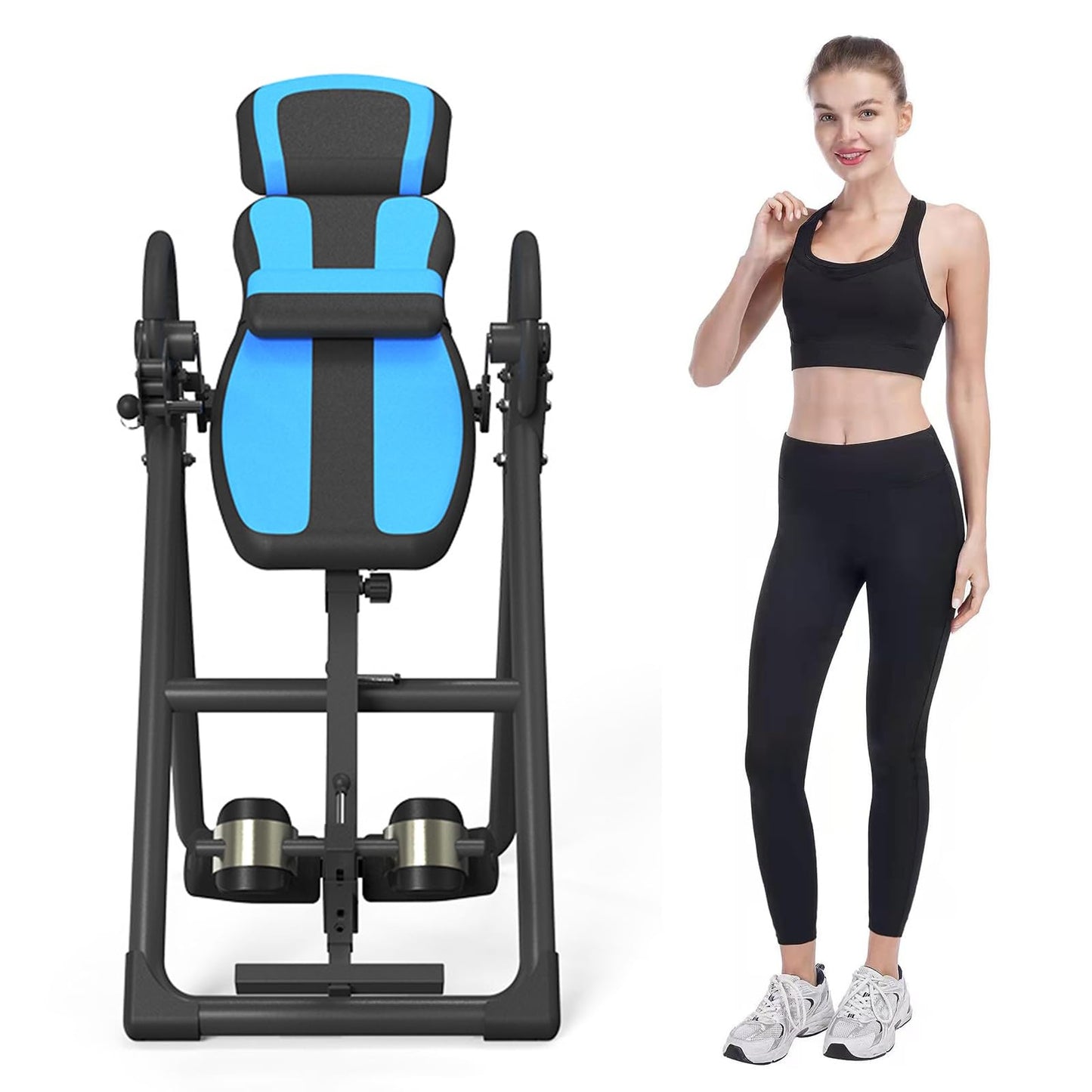 RIEJIN Inversion Table with Ankle Relief and Safety Features, Improve Posture and Spinal Health