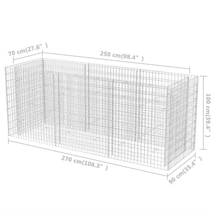 hliofuir Galvanized Steel Large Raised Garden Bed 106.3"x106.3"x39.4", Silver Rectangular Planter Box for Outdoor Vegetables, Flowers & Herbs