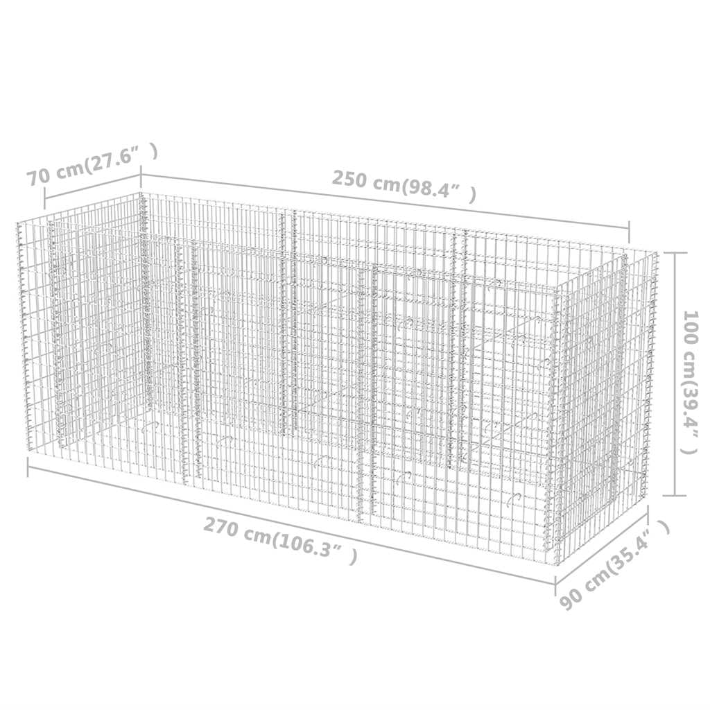 Tmriohed Large Galvanized Steel Raised Garden Bed, 106.3x35.4x39.4 in Rectangular Outdoor Metal Planter for Patio Balcony, Silver, Heavy-Duty Flower Box for Vegetables, Herbs & Plants