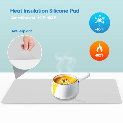 AECHY Extra Large Silicone Mat 35.3"x23.5"x0.08", Multipurpose Silicone Mat Thick Heat Resistant Mat Shipped Rolled Up Kitchen Counter Mat Nonslip Silicone Mats for Kitchen Counter Translucent