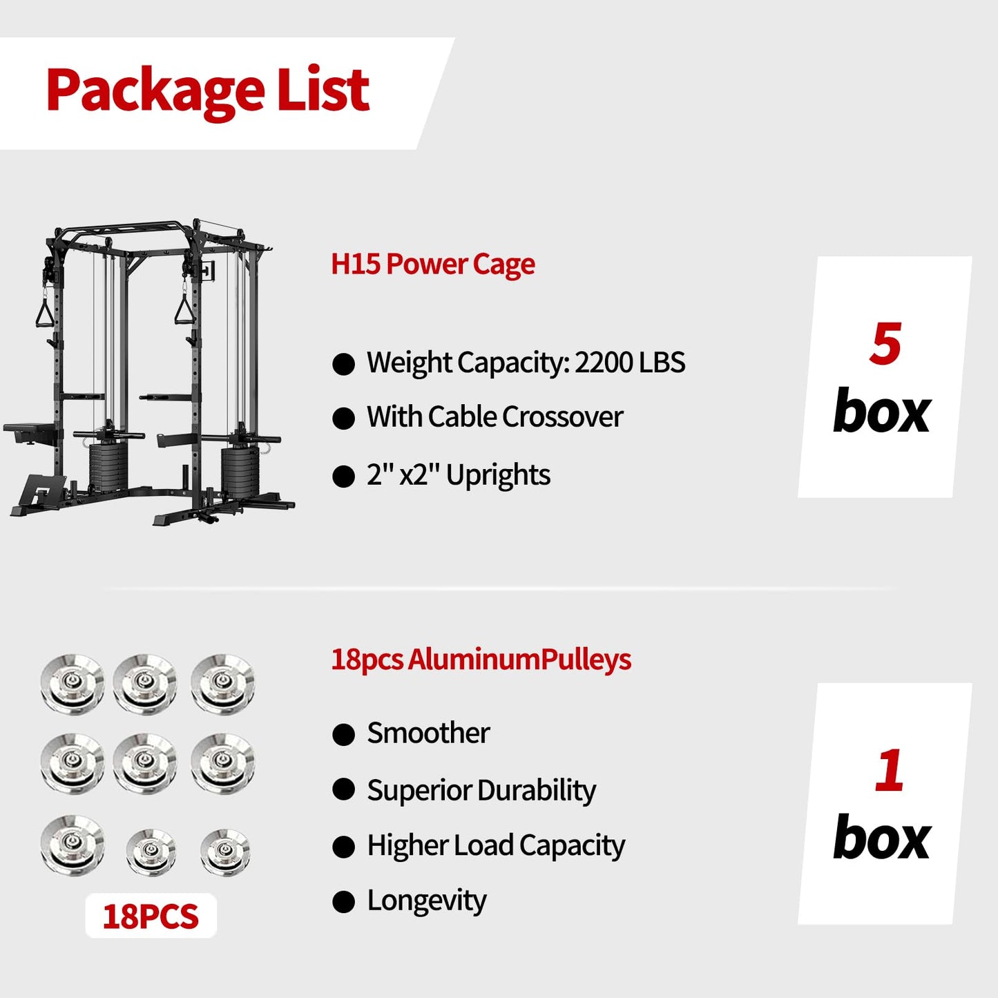JEEKEE Power Cage with Cable Crossover System, 2200LB Heavy Duty Power Rack with Dual Pulley, 180LB Weight Stack, LAT Pulldown, 20+ Attachments for Home Gym,Black