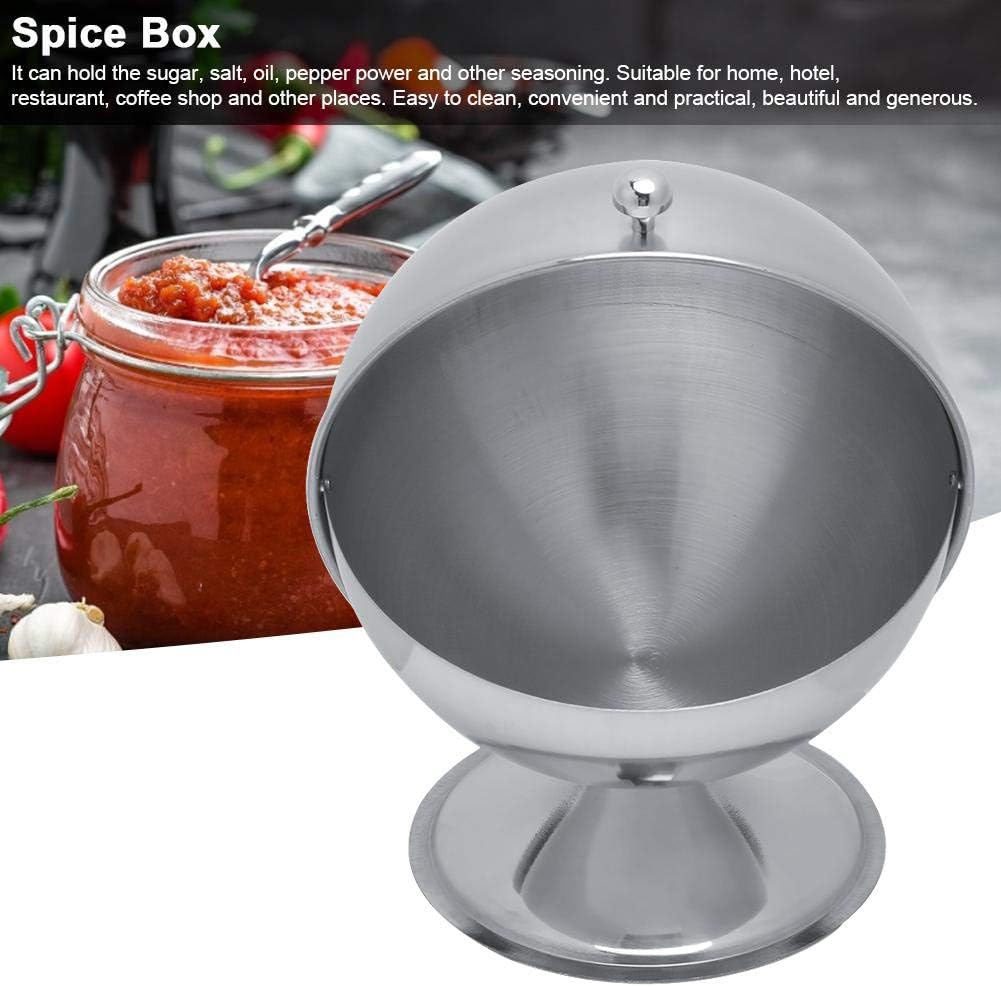 Fdit Stainless Steel Spice Condiment Jar Box with Swivel Cover, Salt Sugar Container for Kitchen