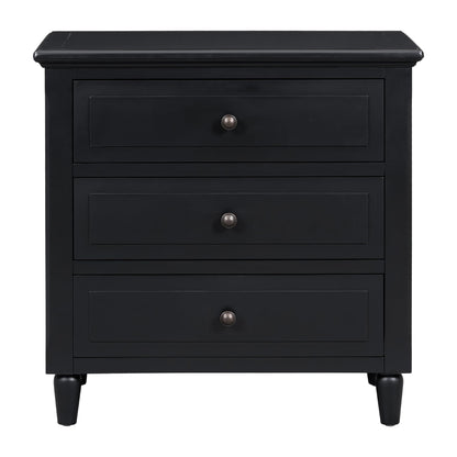 Nightstands with 3 Drawers for Bedroom, Modern Wood Bedside End Table
