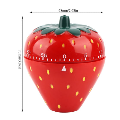 Fayelume Mechanical Kitchen Timer, Egg Timer Cute, Wind up Timer Manual, Visual Timer, Cooking Timer Trawberry Shaped for Classroom Hard Boiled Eggs