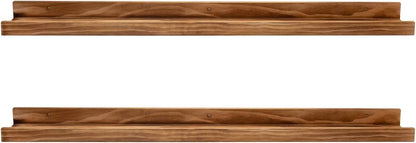 24" Set 2 AZSKY Floating Wall Ledge Shelf Wood Picutre Shelf Wall Mounted Nursery Kids Bookshelf Spice Rack Bathroom