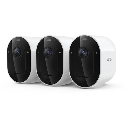 Arlo Pro Security Camera 2K HDR (6th Gen, 2025 Release) - Wireless Outdoor Camera, Rechargeable Removeable Battery, Emergency Response, 1-Month Trial of Secure Plan, 3 Cam, White,Motion Alert