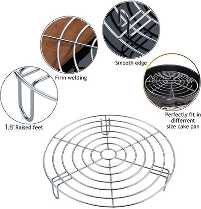 5.5 Inch Cooking Rack, Round Stainless Steel Baking and Cooling Steaming Rack for Air Fryer, Instant Pot