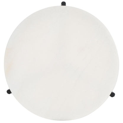 SAFAVIEH Couture Collection Marylou Black/White Marble Top Drink Table (Fully Assembled)