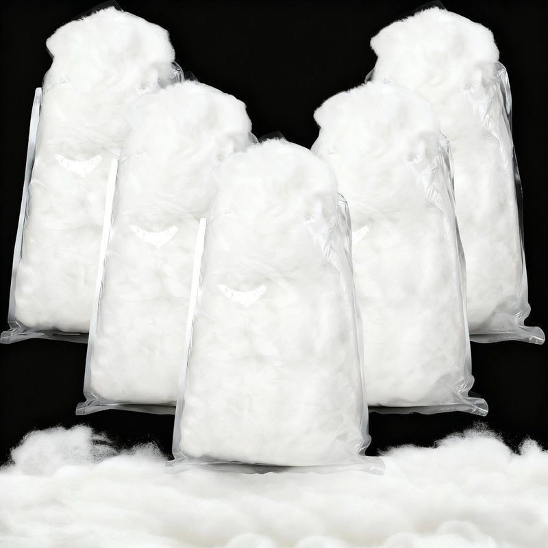 Cididu 1000g Fake Snow Clouds Decorations, 35.27 oz Fluffy Artificial Fiber Fill, White Soft Indoor Home Decor for Village Display, DIY Winter Crafts, Christmas Tree Safe and Reusable
