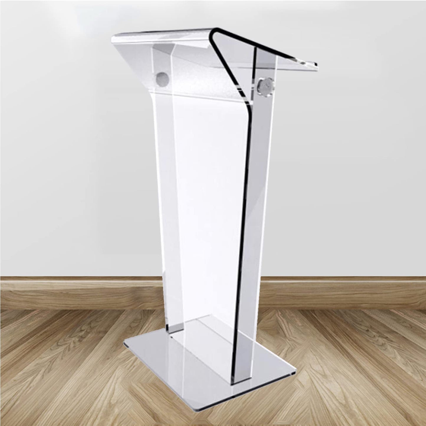 JOuan Lectern Podium Stand, Acrylic Church Podium, Portable Podium Stand, Vertical Podium School Training Lecture Church Event Celebration Host Stage Hotel Reception Desk