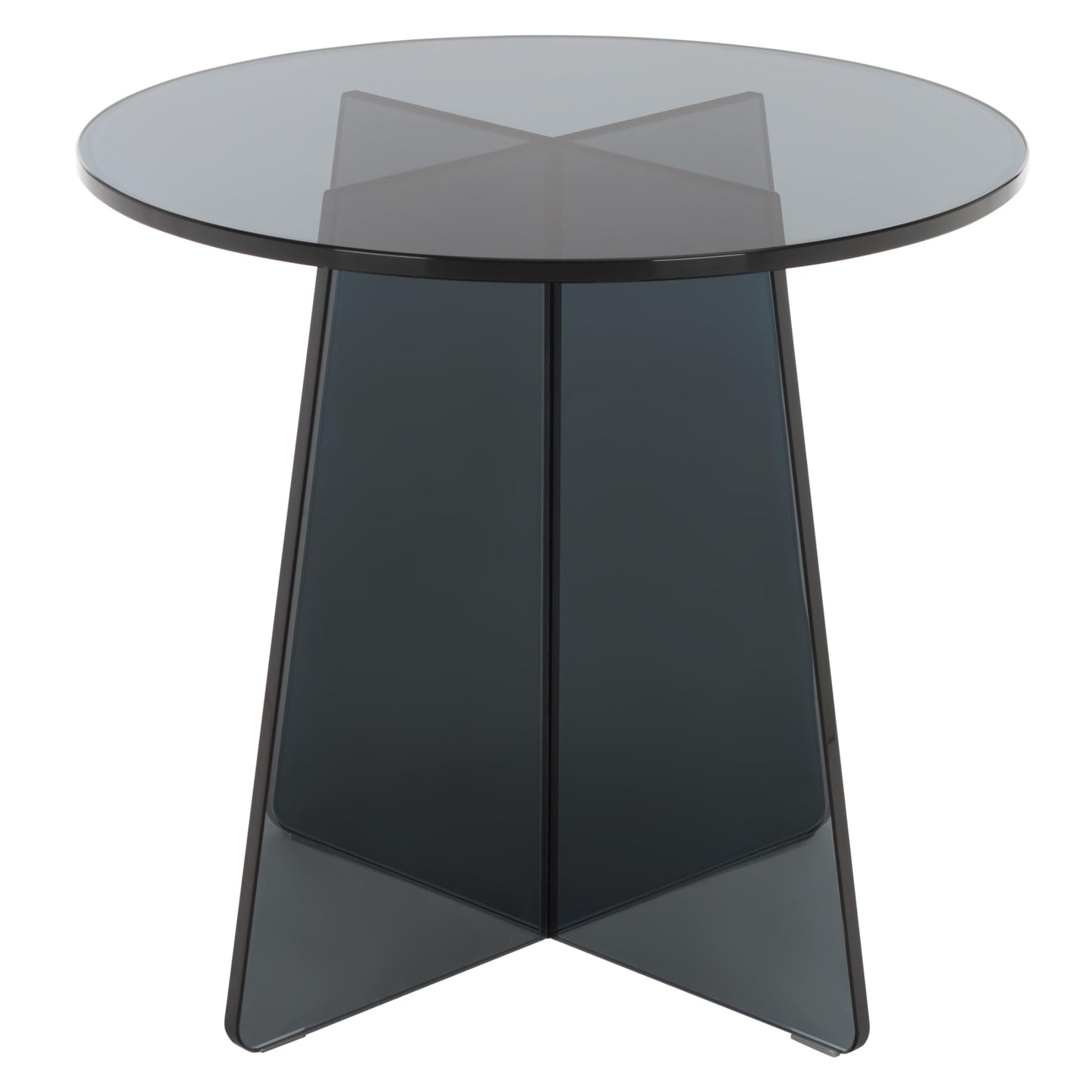 SAFAVIEH Furniture - Latika Tinted Accent Table - Grey Tinted Glass - Fully Assembled - Ideal for Living Room, Bedroom, 19.7" W x 19.7" D x 17.7" H (ACC7301A)