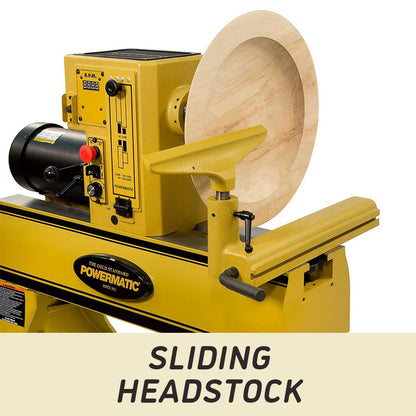Powermatic 20" x 20" Variable Speed Woodworking Lathe, Reversible Wood Turning Machine, 2 HP, 220V 1Ph (2020B)