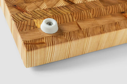 Larch Wood Canada End Grain Large Cutting Board, Standard Line, Handcrafted for Professional Chefs & Home Cooking, 21-5/8" x 13" x 1-3/4"