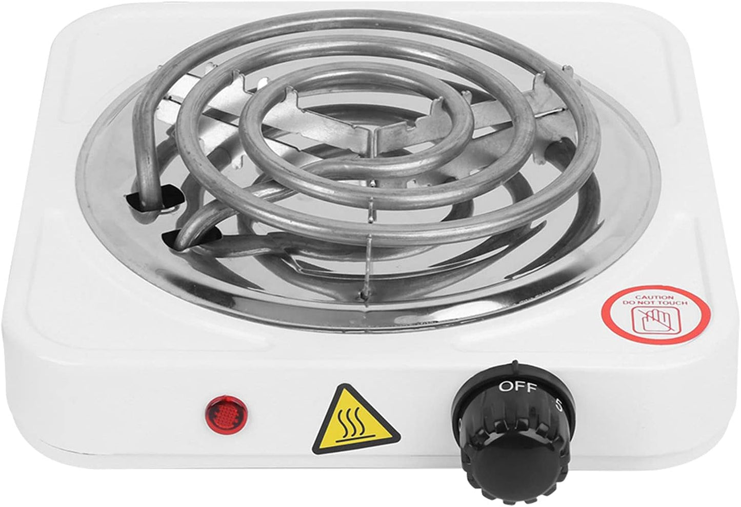 Electric Single Hot Plate Cooktop, 1000W Stainless Steel Portable Stove with Adjustable Temperature for Home Kitchen
