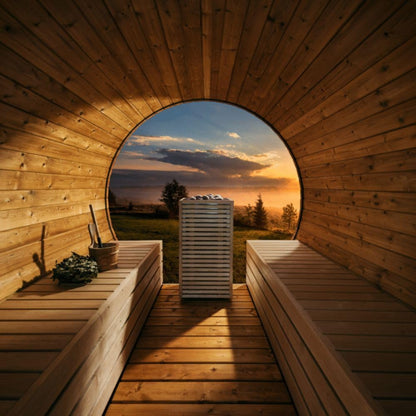 HUUM CORE6 6.5KW Series, Sauna Heater, Customizable Exterior with Control (Sauna Stones Included) (6.5kW Thermo-Aspen Wood - Stainless Steel Inlay, UKU WiFi - Gold)