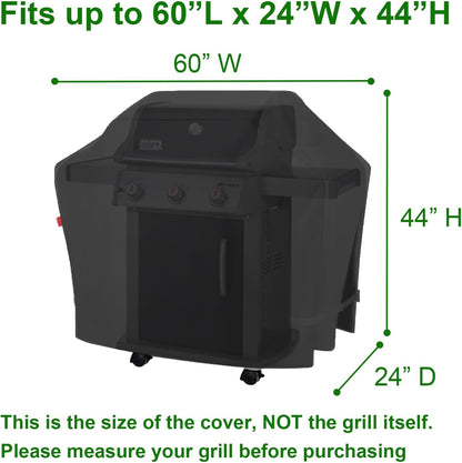 Weber Grill Cover - Heavy Duty Waterproof Protection for Genesis E-315, S-315, E-325, E-330, E-335, S-335 | Fits 60" BBQs