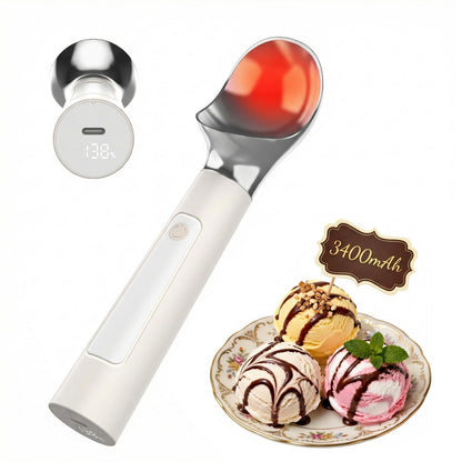 Dalicode Heated Ice Cream Scoop – Electric Scooper for Hard Ice Cream and Desserts, Heating Up to 158°F, Rechargeable 3400mAh Battery with LED Display, Easy to Clean, Ideal Summer Gift