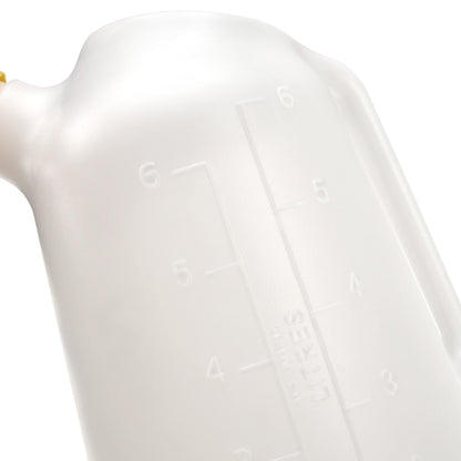 Steelman 6-Quart Oil Measuring and Dispensing Jug, Flexible 9.5-inch Spout, Snap-in Lid