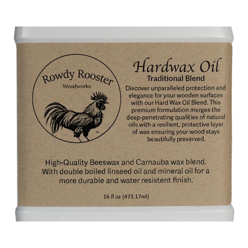 Traditional Hard Wax Oil - Durable Satin Finish with Mineral Oil, Hard Wax, and Linseed Oil for a Beautiful protective Wood Finish. Ideal for bare wood, furniture and more.-USA Made (16 fl.oz)