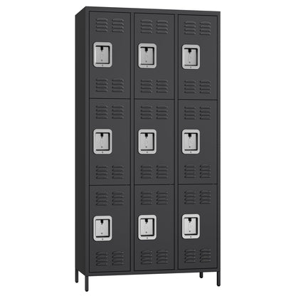 GarveeLife Employee Lockers for Office 9 Doors, Metal Sorage Locker Combination for Employees, Industries Double Tier Metal Locker for Home, School, Gym