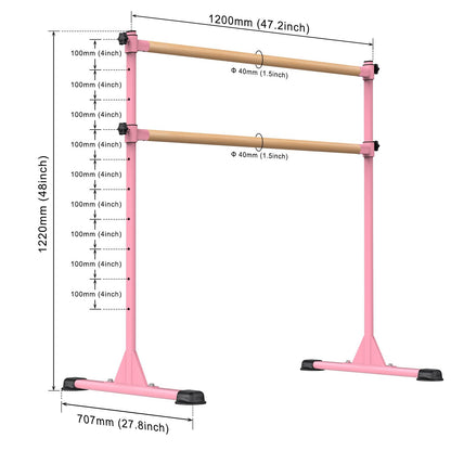 Dolibest 6ft Wall Mounted Traditional Wood Ballet Barre, 4ft Freestanding Wood Ballet Bar, Height Adjustable Ballet Bar,System Stretch/Dance for Home Barre Workout Equipment for Kids and Adults