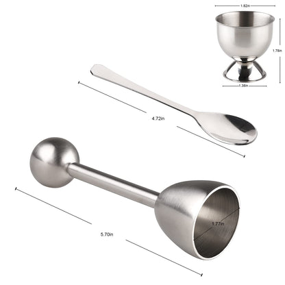 Egg Cracker Topper Set of 13 Egg Cups for Soft Boiled Eggs Tool Set Includes 1 Egg Topper Cracker 6 Egg Cups 6 Spoons (egg cup 13)