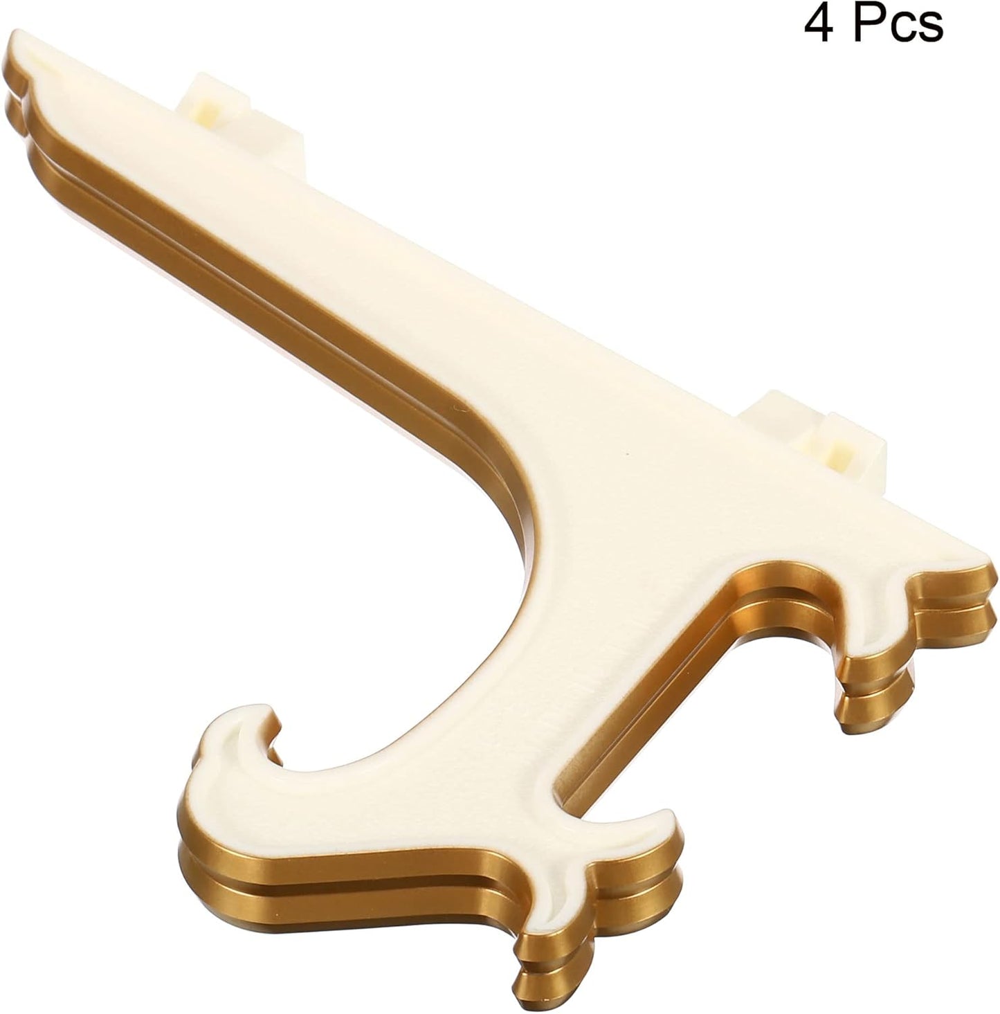 PATIKIL 5" Acrylic Decorative Plate Stand Holder, 4 Pack Table Use Foldable Picture Easel for Photos, White Gold