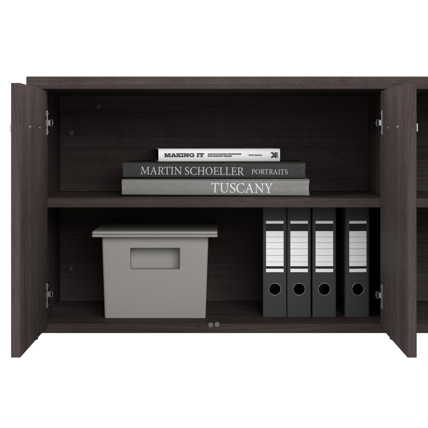 Bush Business Furniture Studio C Low Storage Cabinet with Doors and Shelves in Storm Gray, Organization for Home or Professional Office
